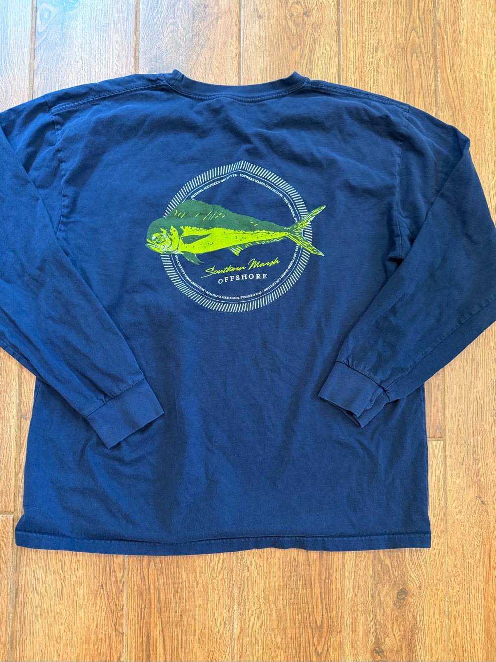 Southern Marsh Navy Long-Sleeve Offshore Fish Tee / men’s xl